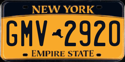 NY license plate GMV2920