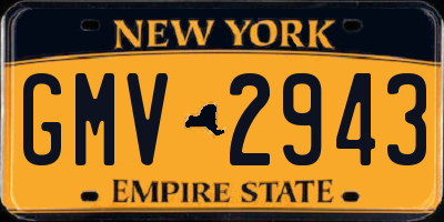 NY license plate GMV2943
