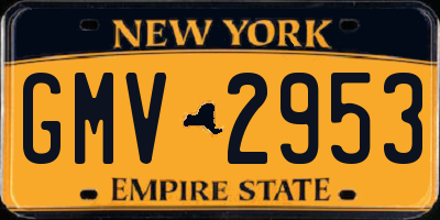NY license plate GMV2953