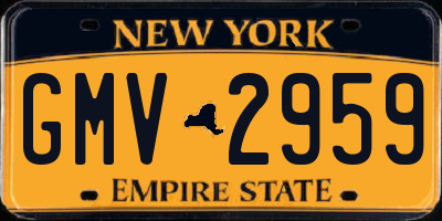 NY license plate GMV2959