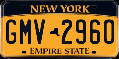NY license plate GMV2960