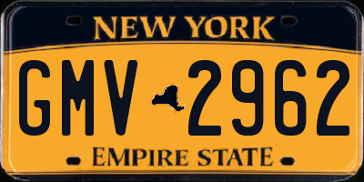 NY license plate GMV2962
