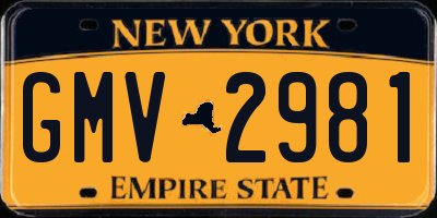 NY license plate GMV2981