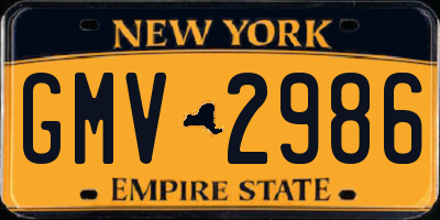 NY license plate GMV2986