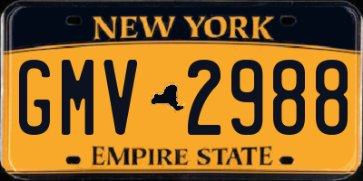 NY license plate GMV2988