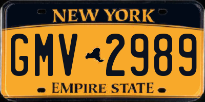 NY license plate GMV2989