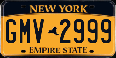 NY license plate GMV2999