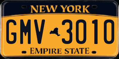 NY license plate GMV3010