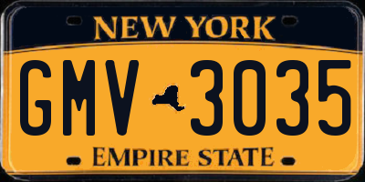 NY license plate GMV3035