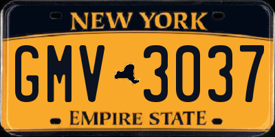 NY license plate GMV3037