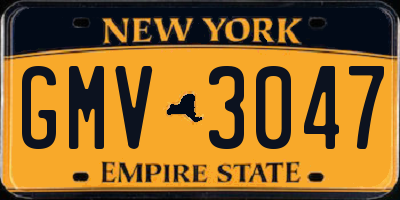 NY license plate GMV3047