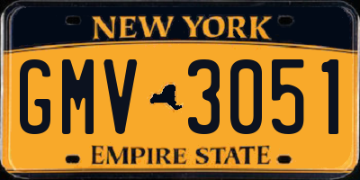 NY license plate GMV3051