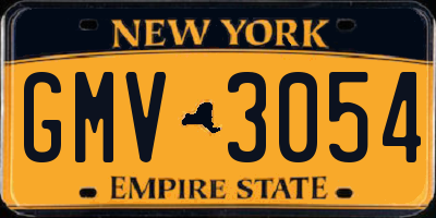 NY license plate GMV3054