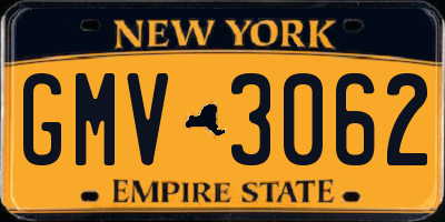 NY license plate GMV3062