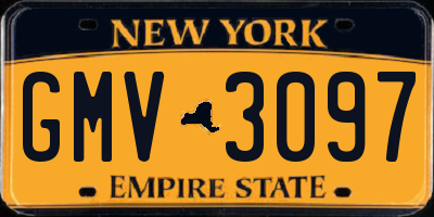 NY license plate GMV3097