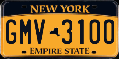 NY license plate GMV3100
