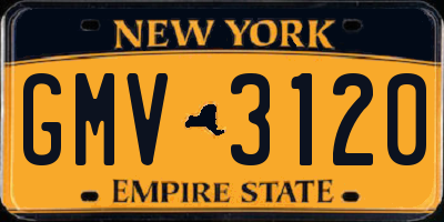 NY license plate GMV3120