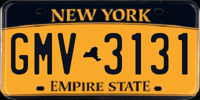 NY license plate GMV3131