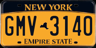 NY license plate GMV3140