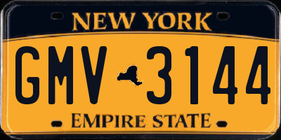 NY license plate GMV3144