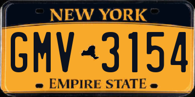 NY license plate GMV3154