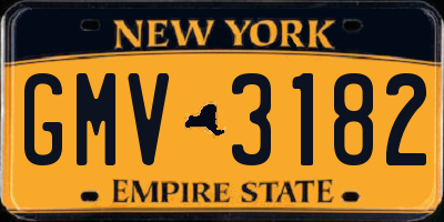 NY license plate GMV3182