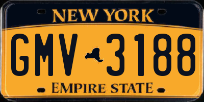 NY license plate GMV3188