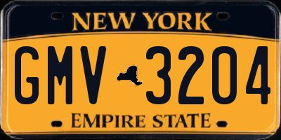 NY license plate GMV3204