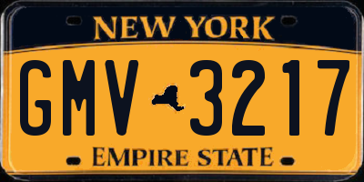 NY license plate GMV3217