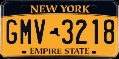 NY license plate GMV3218