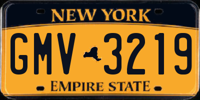 NY license plate GMV3219