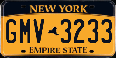 NY license plate GMV3233