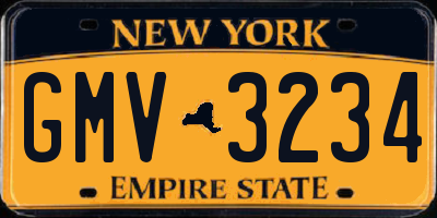 NY license plate GMV3234