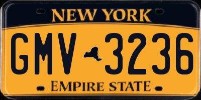NY license plate GMV3236