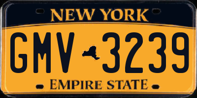 NY license plate GMV3239