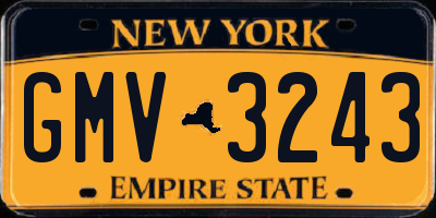 NY license plate GMV3243