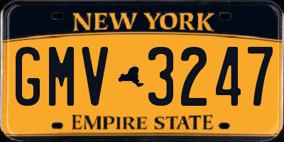 NY license plate GMV3247