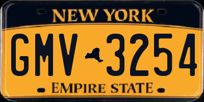 NY license plate GMV3254