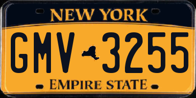 NY license plate GMV3255
