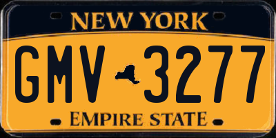 NY license plate GMV3277