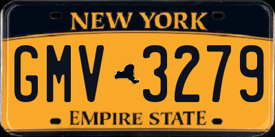 NY license plate GMV3279