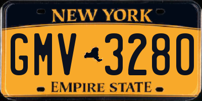 NY license plate GMV3280