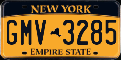 NY license plate GMV3285