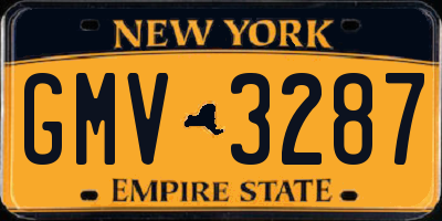 NY license plate GMV3287