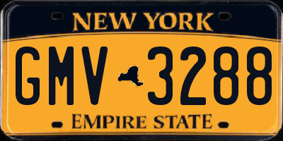 NY license plate GMV3288