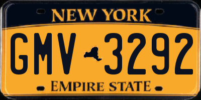 NY license plate GMV3292