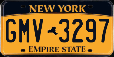 NY license plate GMV3297