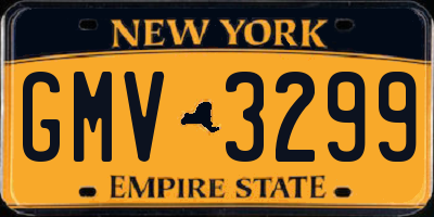 NY license plate GMV3299