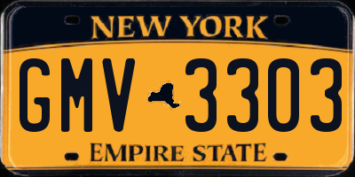 NY license plate GMV3303