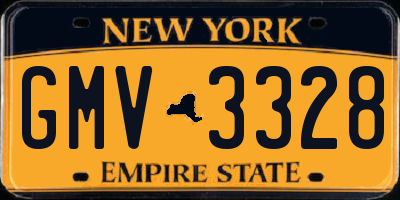 NY license plate GMV3328